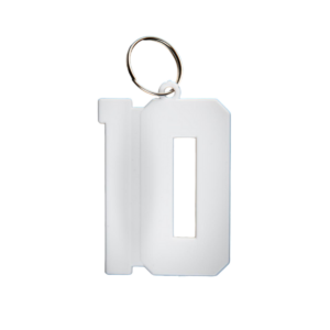 Llavero Diez Brillante x50 unidades - 50x65mm con argolla